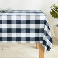 Buffalo Check Oilcloth Outdoor Round Tablecloth