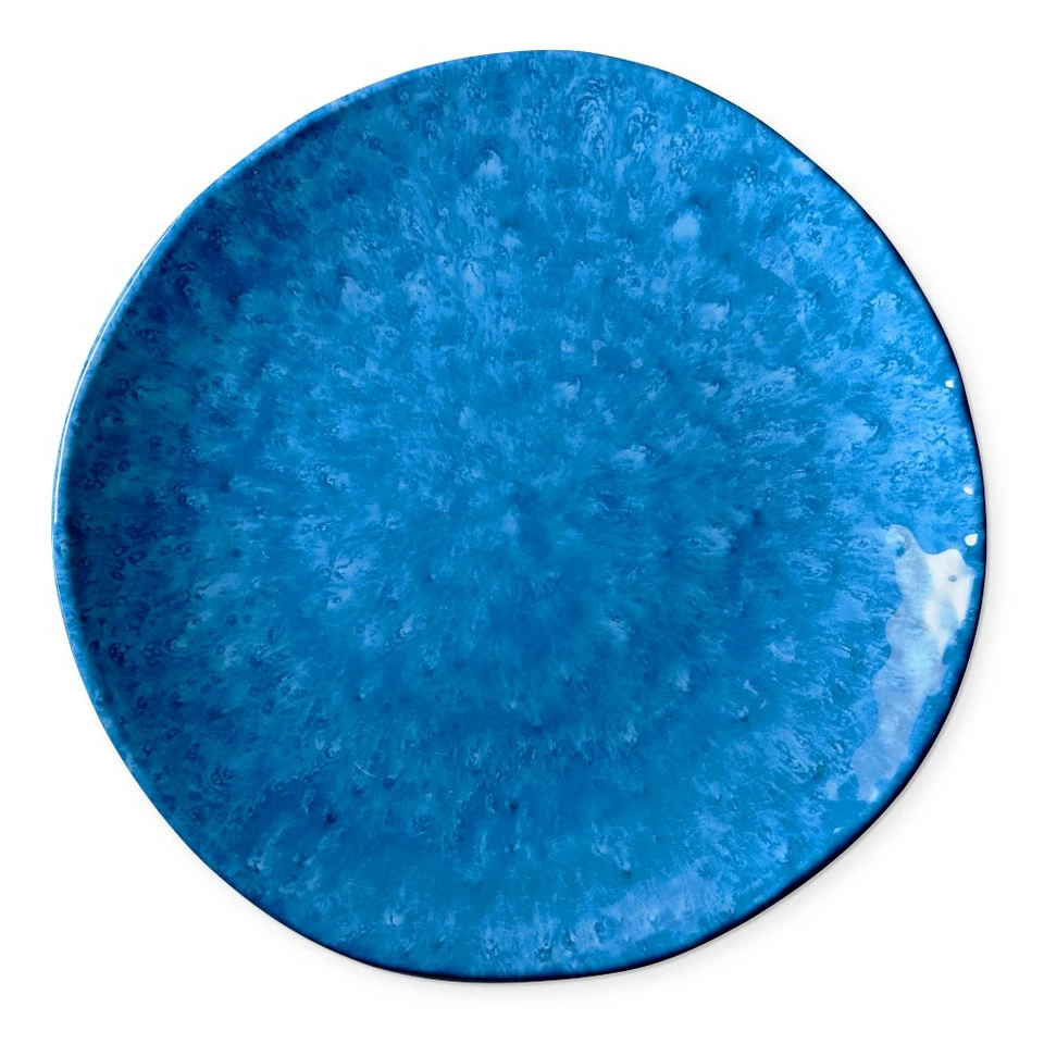 Drip Reactive Outdoor Melamine Dinner Plates - Blue - Image 2