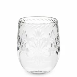 Sonora Outdoor Etched Tritan Stemless Wine Glasses