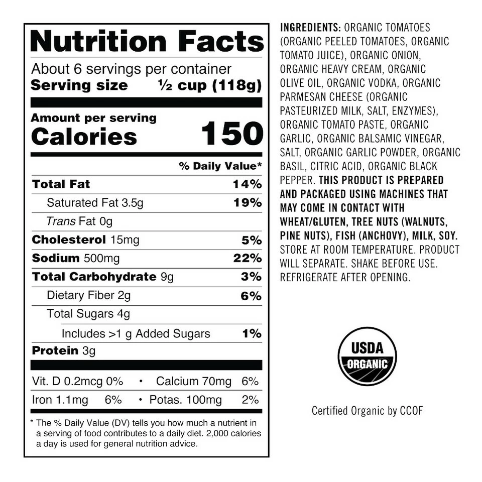 Williams Sonoma Organic Vodka Sauce Pasta Sauce - Image 3